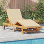 Tumbona 2 pcs Beige 200 x 67 x 84 cm Madera de Acacia Sólida