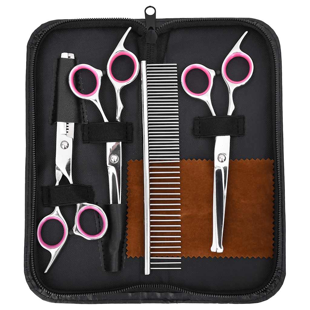 Set de tijeras de peluquería canina 4 piezas acero inoxidable