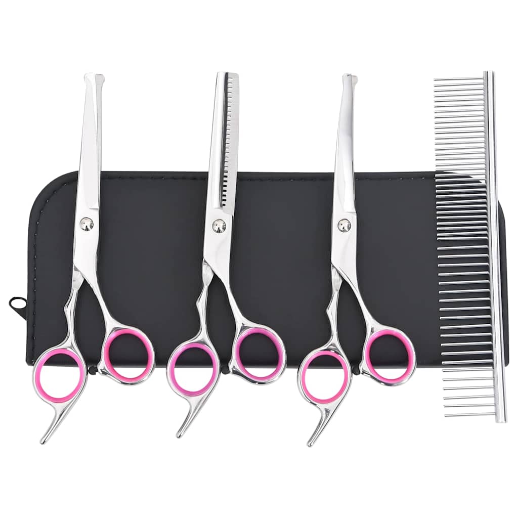 Set de tijeras de peluquería canina 4 piezas acero inoxidable