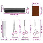 Set de tijeras de peluquería canina 4 piezas acero inoxidable