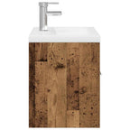 Mueble fregadero con lavabo y grifo empotrados madera vieja