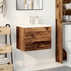Mueble con lavabo integrado madera envejecida