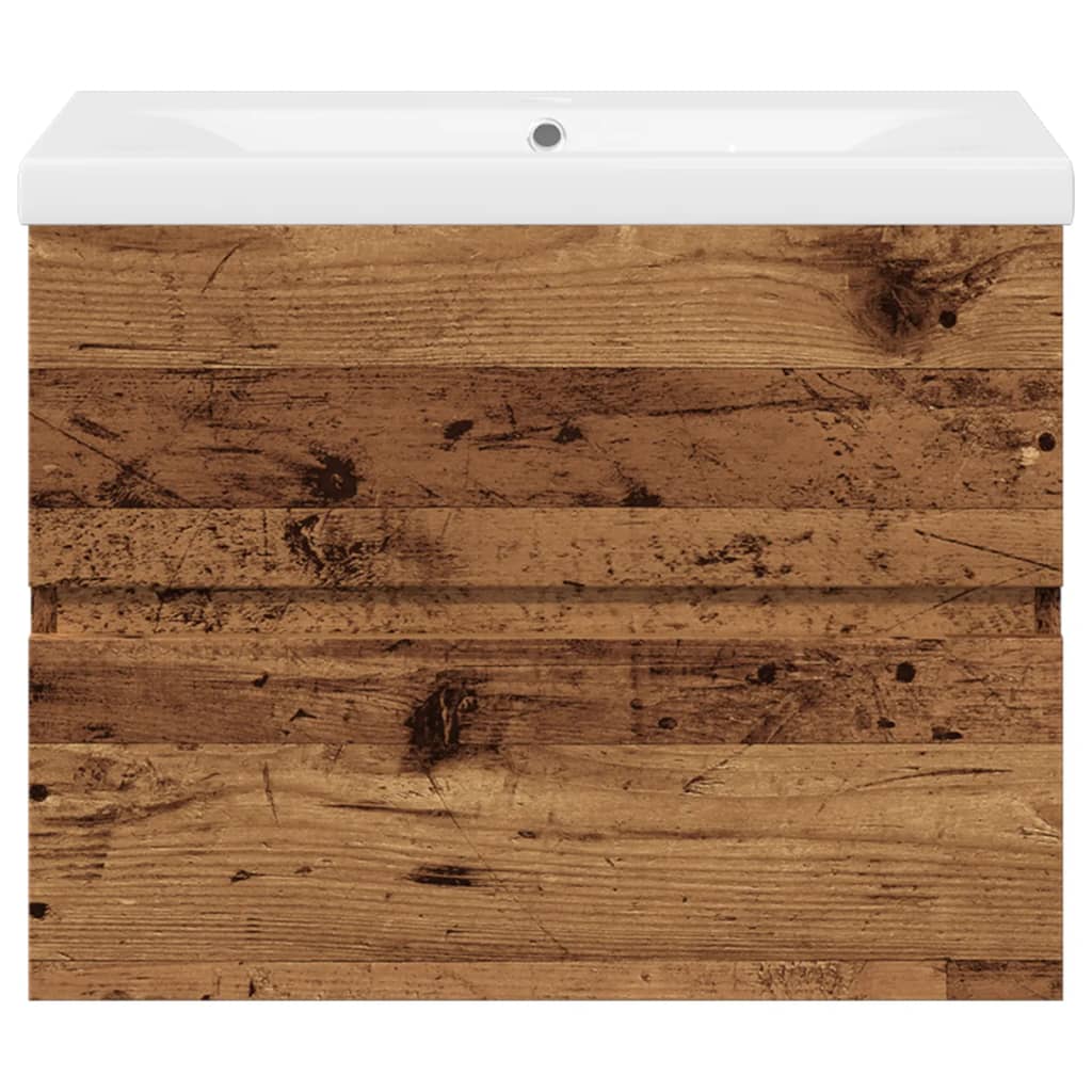 Mueble con lavabo integrado madera envejecida