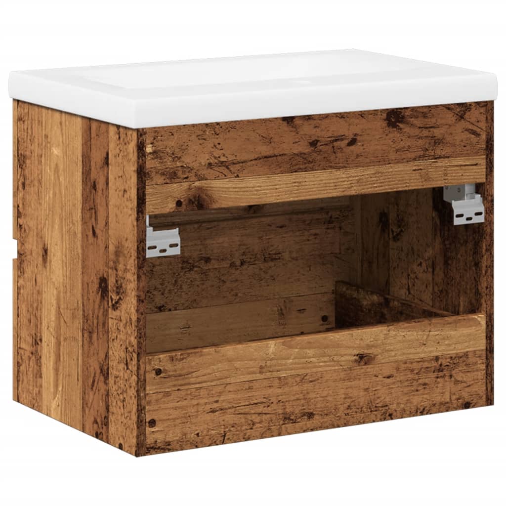 Mueble con lavabo integrado madera envejecida