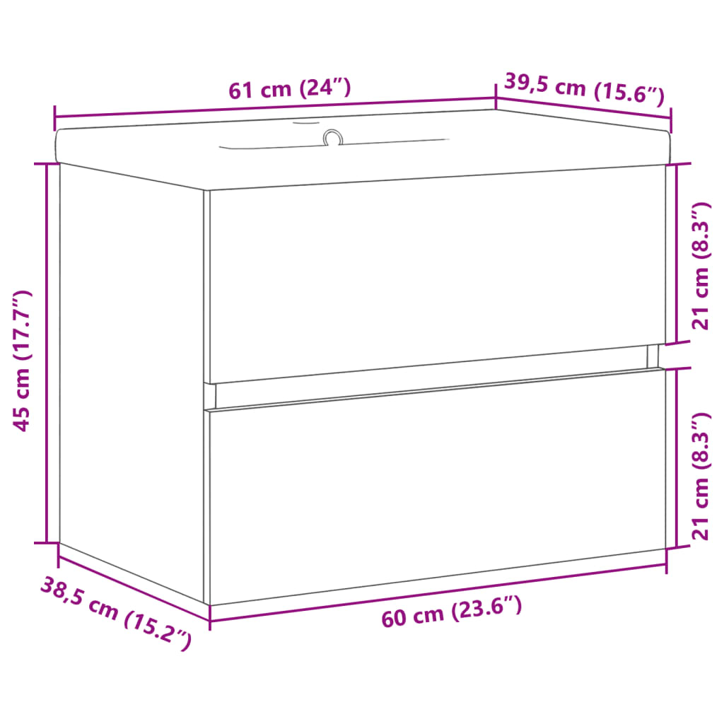 Mueble con lavabo integrado madera envejecida