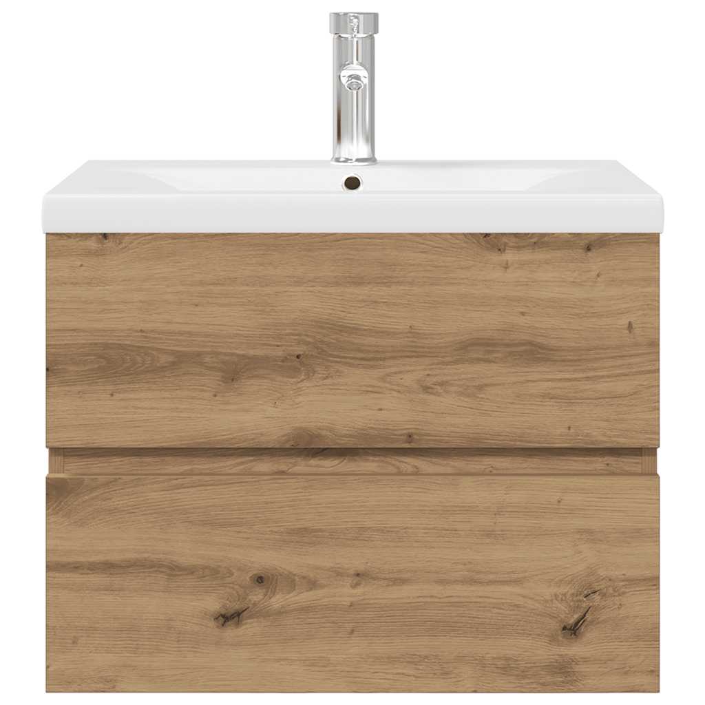 Mueble para lavabo con lavabo integrado y grifo roble artesanal