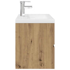 Mueble para lavabo con lavabo integrado y grifo roble artesanal