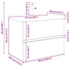 Mueble para lavabo con lavabo integrado y grifo roble artesanal