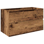 Juego de muebles de baño 3 piezas madera ingeniería envejecida