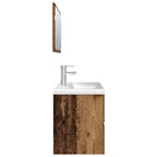 Juego de muebles de baño 3 piezas madera ingeniería envejecida