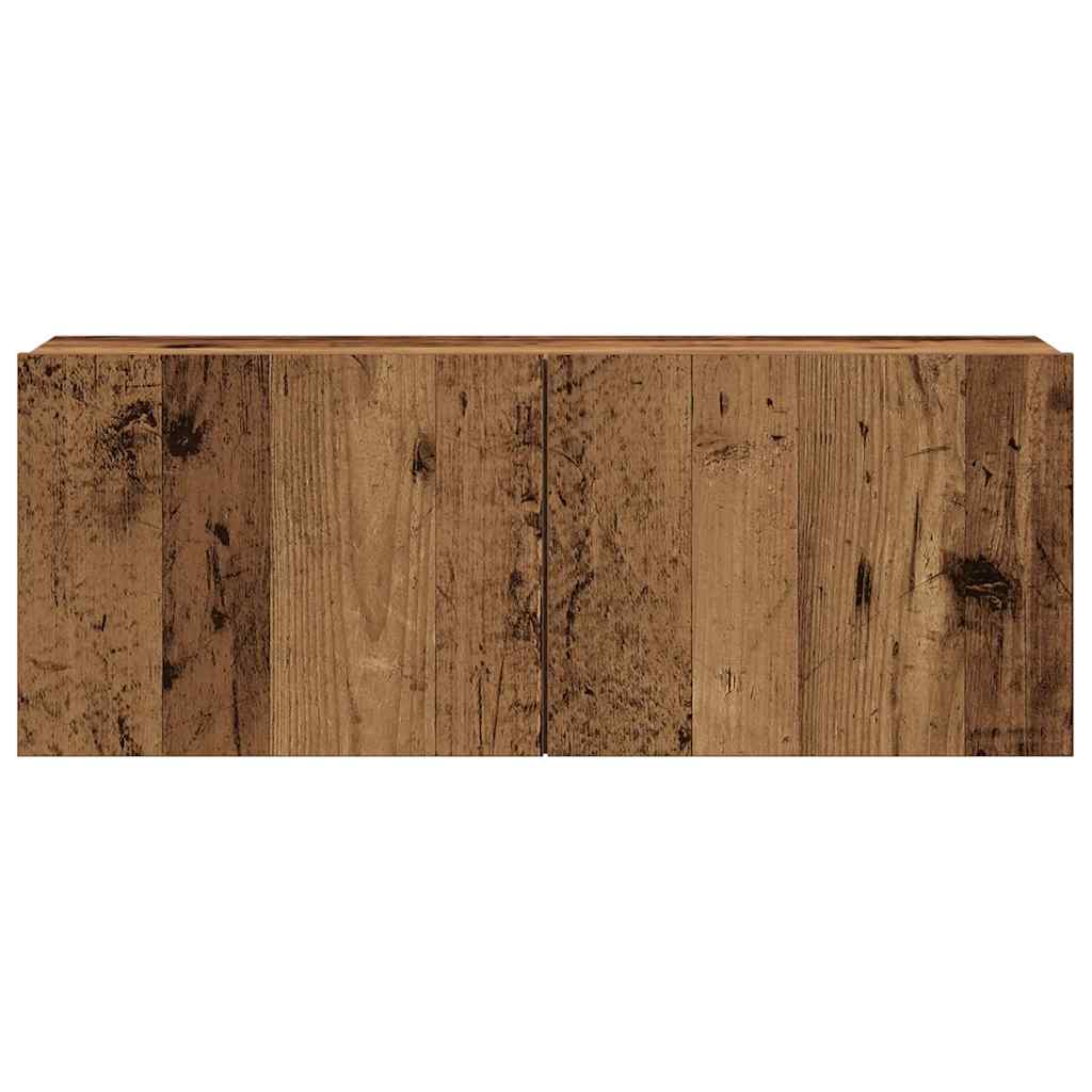Conjunto de mueble de TV 8 piezas montado la pared madera vieja