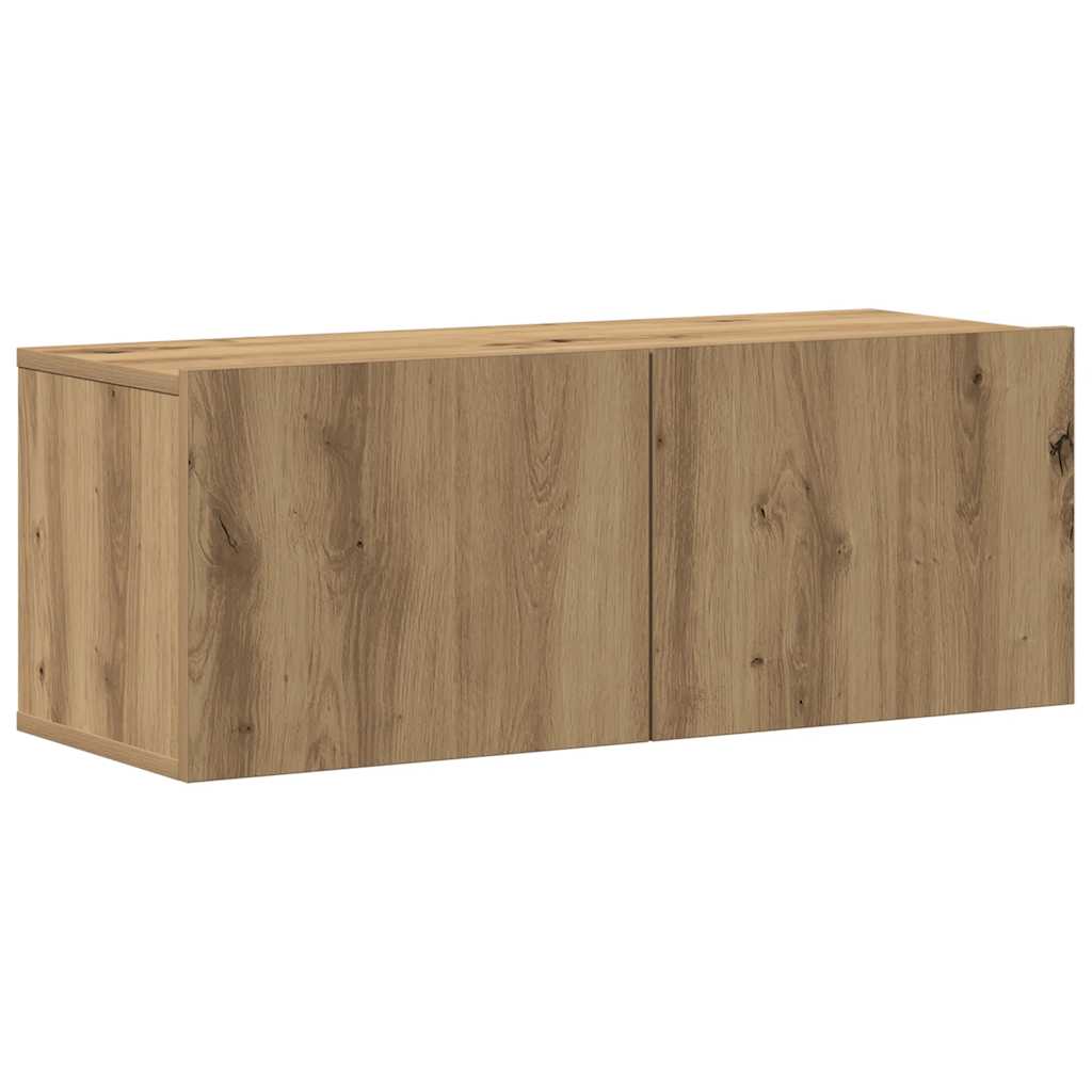 Mueble para TV de pared madera contrachapada artesanal 8 piezas