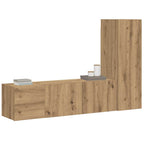 Muebles de TV de pared 3 uds madera ingeniería roble artesanal