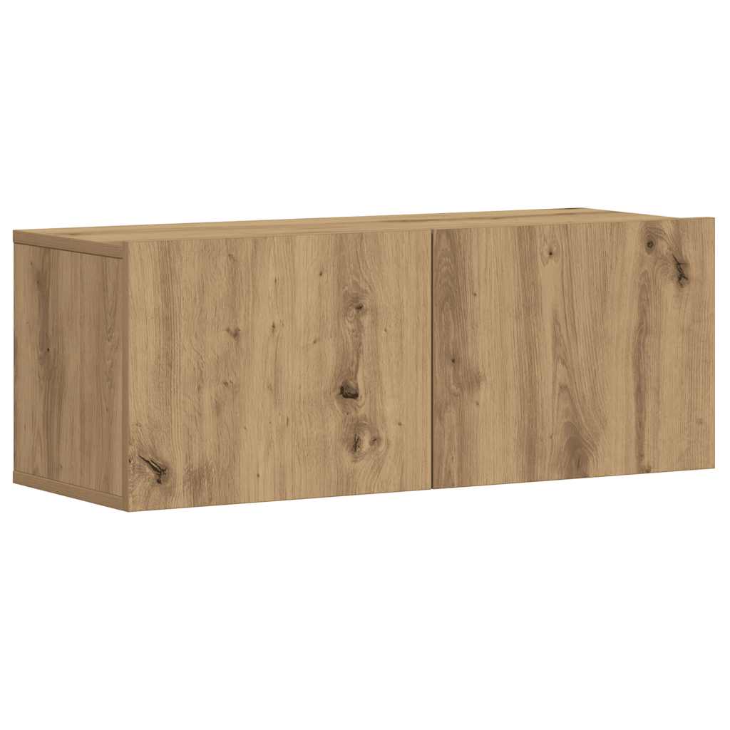 Muebles de TV de pared 3 uds madera ingeniería roble artesanal