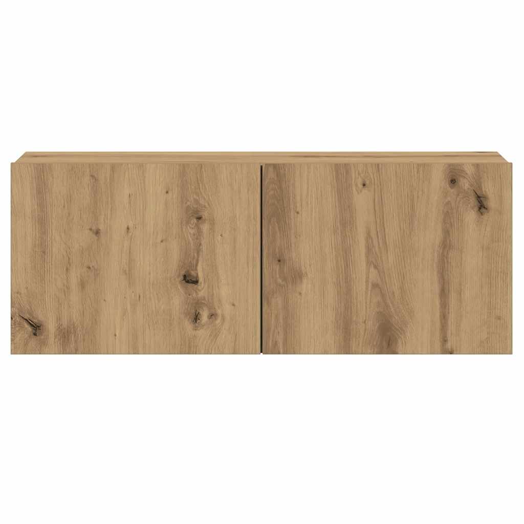 Muebles de TV de pared 3 uds madera ingeniería roble artesanal