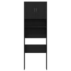 Mueble para lavadora de madera de roble negro 64x24x190 cm