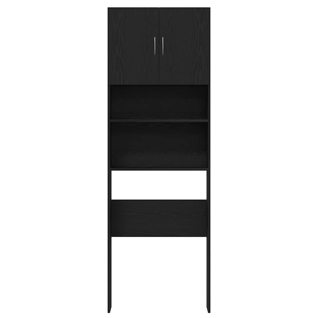 Mueble para lavadora de madera de roble negro 64x24x190 cm