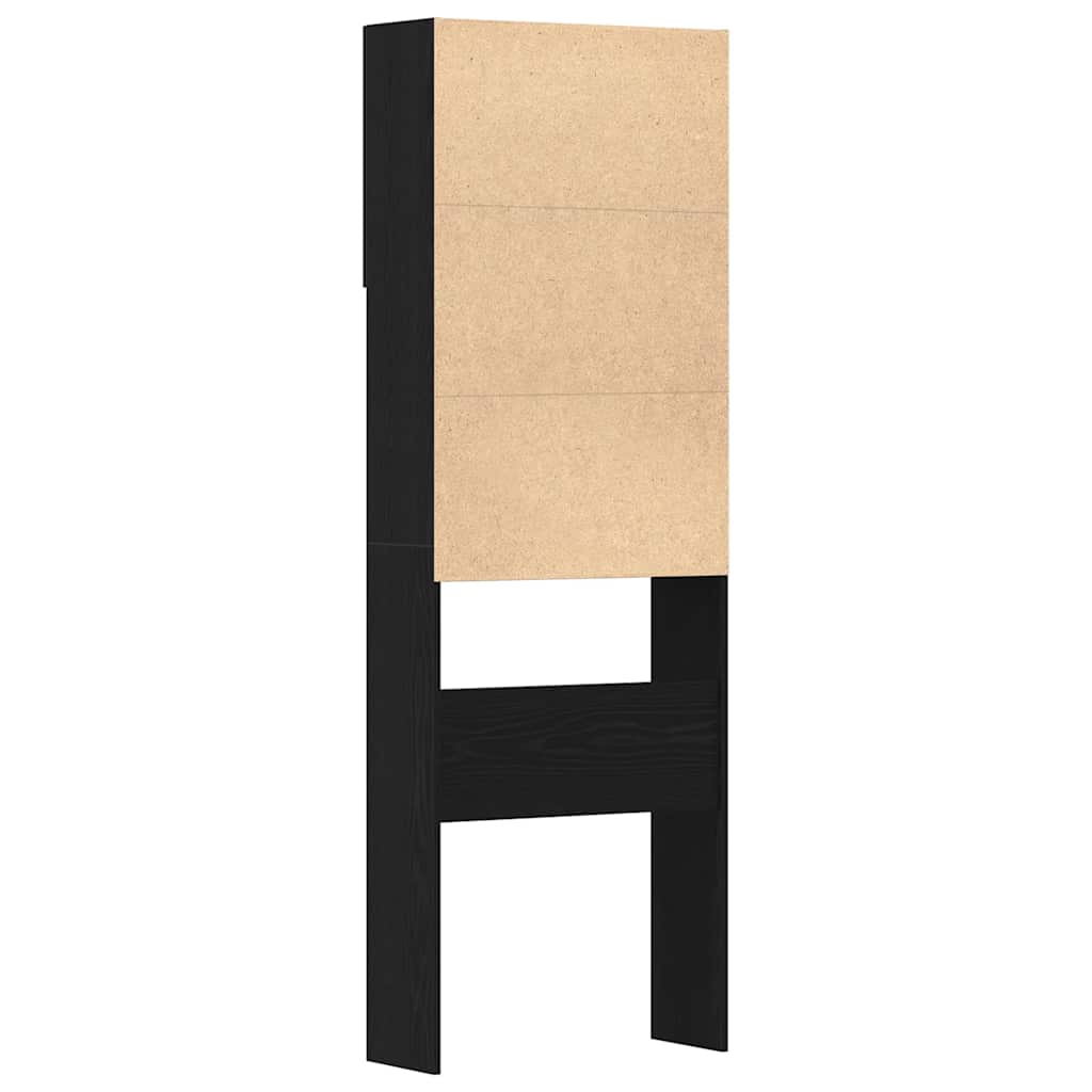 Mueble para lavadora de madera de roble negro 64x24x190 cm