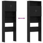Mueble para lavadora de madera de roble negro 64x24x190 cm