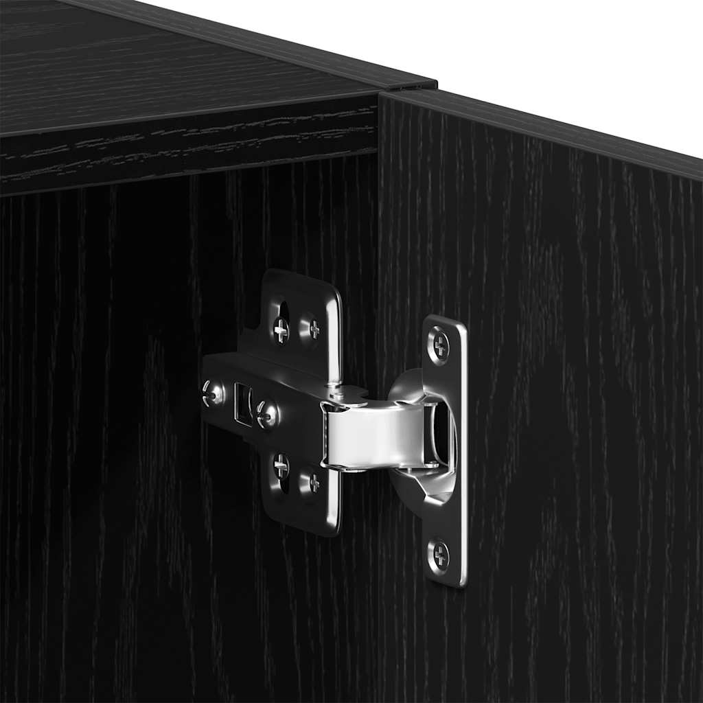 Mueble para lavadora de madera de roble negro 64x24x190 cm