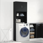 Mueble para lavadora de madera de roble negro 64x24x190 cm
