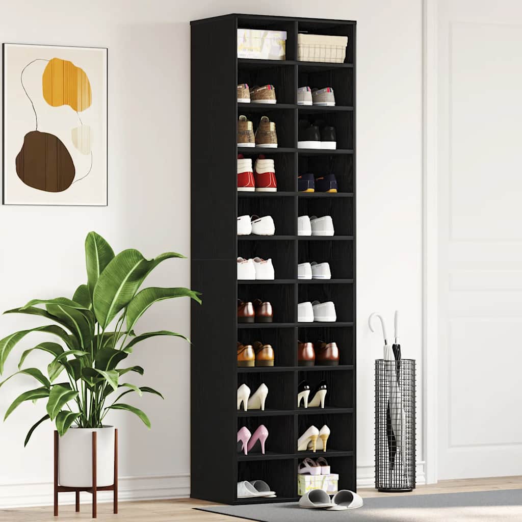 Muebles zapateros 2 uds contrachapada blanco 27,5x27x102 cm