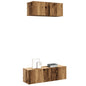Conjunto de mueble de TV 2 piezas montado la pared madera vieja