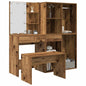 Vanity set with LED plywood old wood