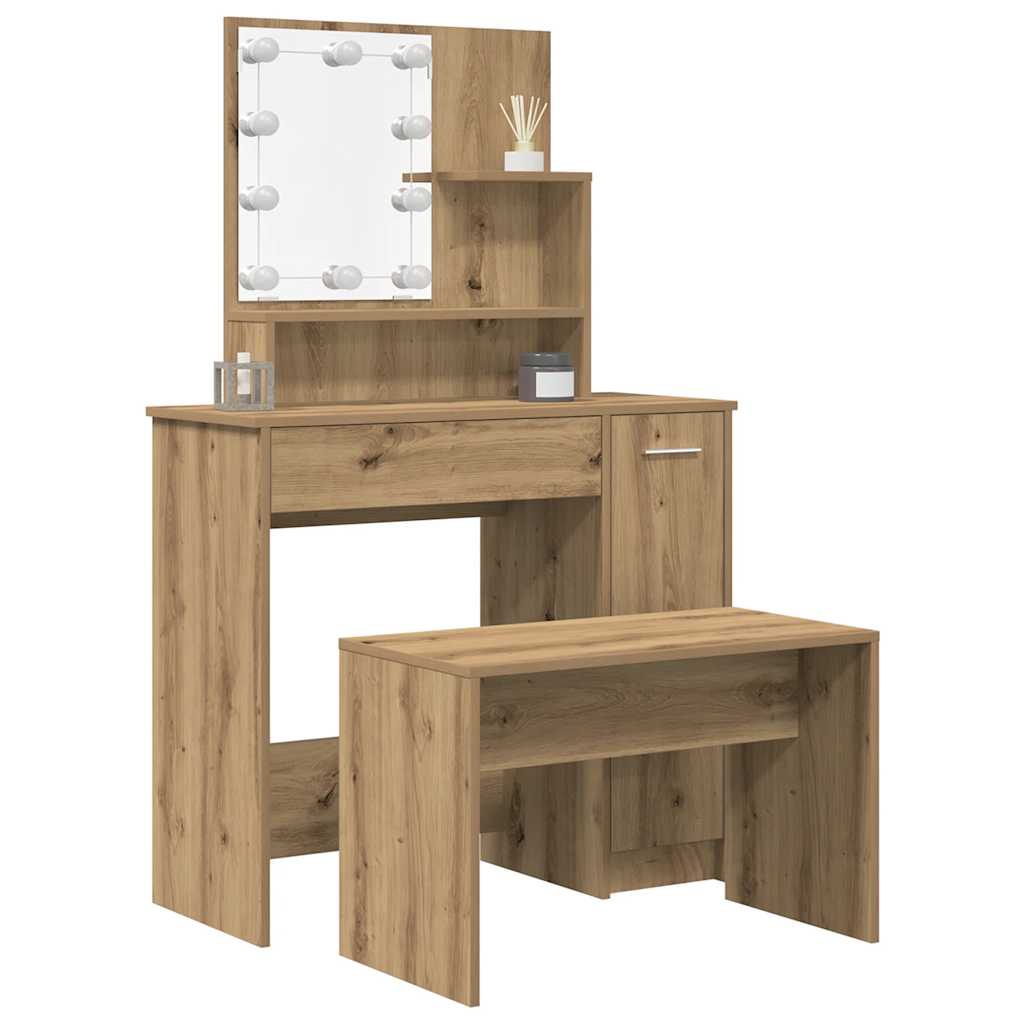 LED dressing table set plywood old wood
