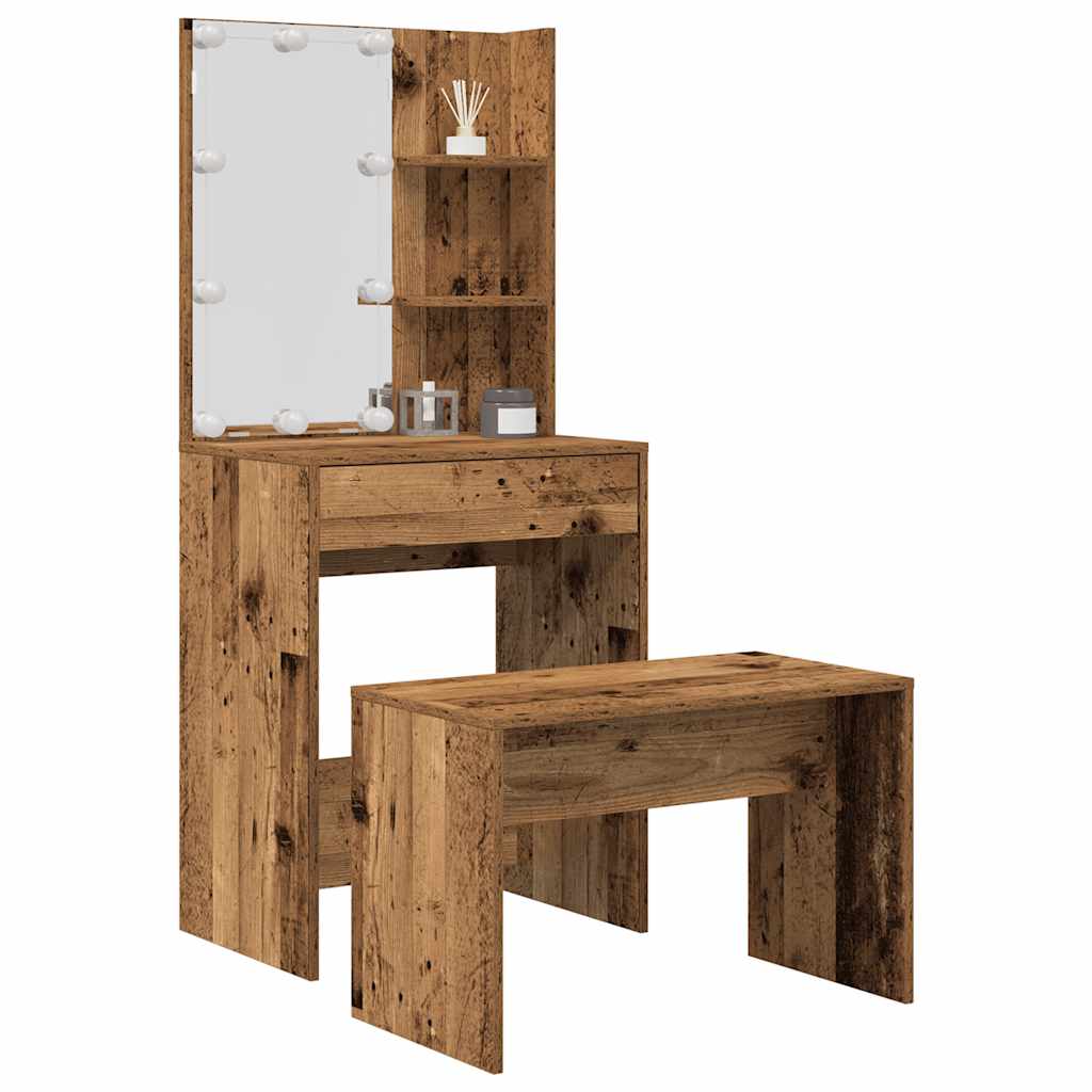 LED dressing table set plywood old wood