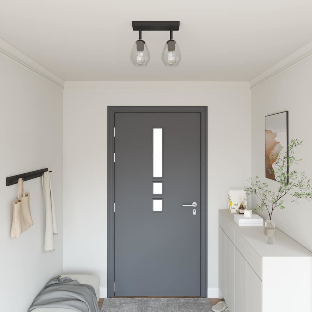 Foco de teto com focos Preto 110,5 x 13 x 26 cm Vidro e Metal