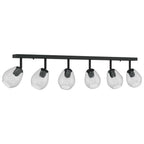 Foco de techo con focos Negro 110,5 x 13 x 26 cm Vidrio y Metal