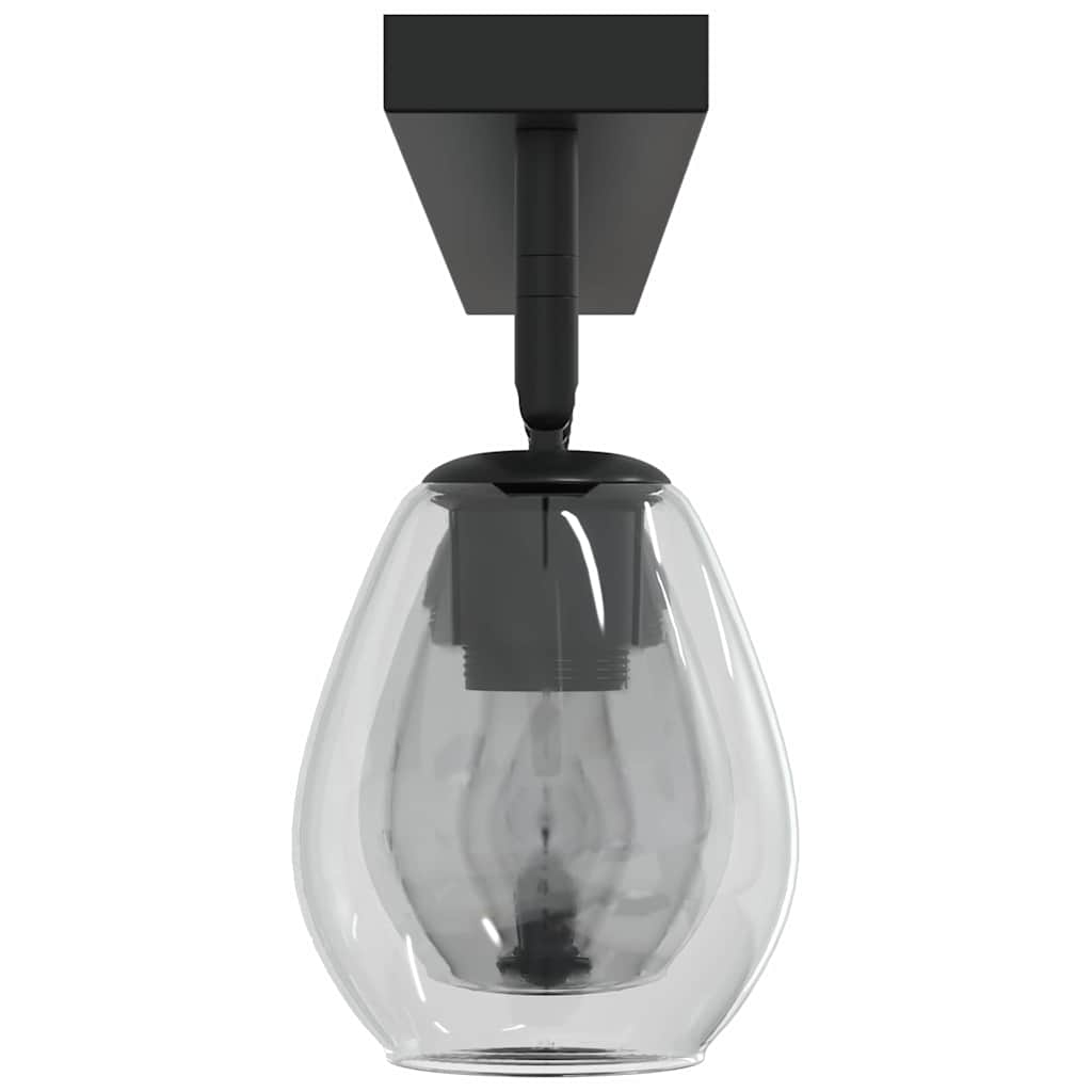 Foco de techo con focos Negro 110,5 x 13 x 26 cm Vidrio y Metal