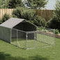 Caseta perros exterior con corral 3x3x1,9 m acero galvanizado