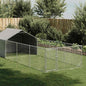 Caseta perros exterior con corral 3x3x1,9 m acero galvanizado