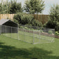 Caseta perros exterior con corral 3x3x1,9 m acero galvanizado