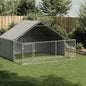 Caseta perros exterior con corral 3x3x1,9 m acero galvanizado
