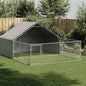 Caseta perros exterior con corral 3x3x1,9 m acero galvanizado