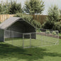 Caseta perros exterior con corral 3x3x1,9 m acero galvanizado