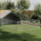 Caseta perros exterior con corral 3x3x1,9 m acero galvanizado
