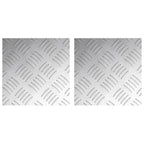 Peldaño Cuadrado 2 pcs Plateado 20 x 20 cm Aluminio