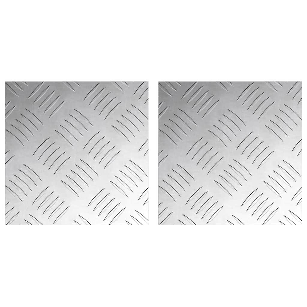 Peldaño Cuadrado 2 pcs Plateado 20 x 20 cm Aluminio