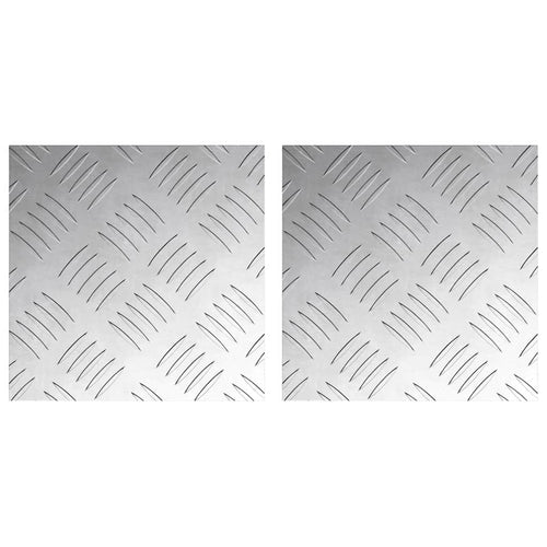 Peldaño Cuadrado 2 pcs Plateado 20 x 20 cm Aluminio