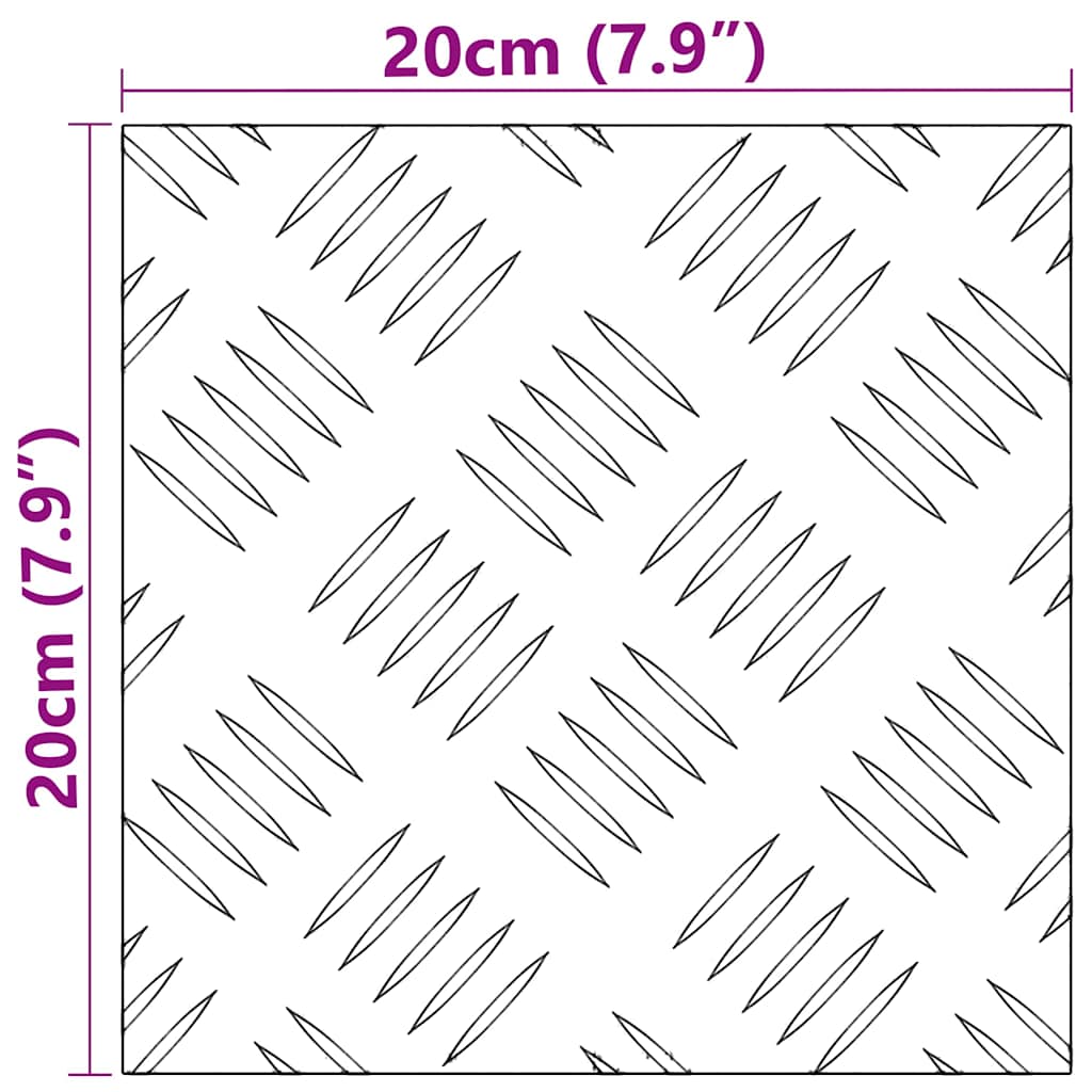 Peldaño Cuadrado 2 pcs Plateado 20 x 20 cm Aluminio