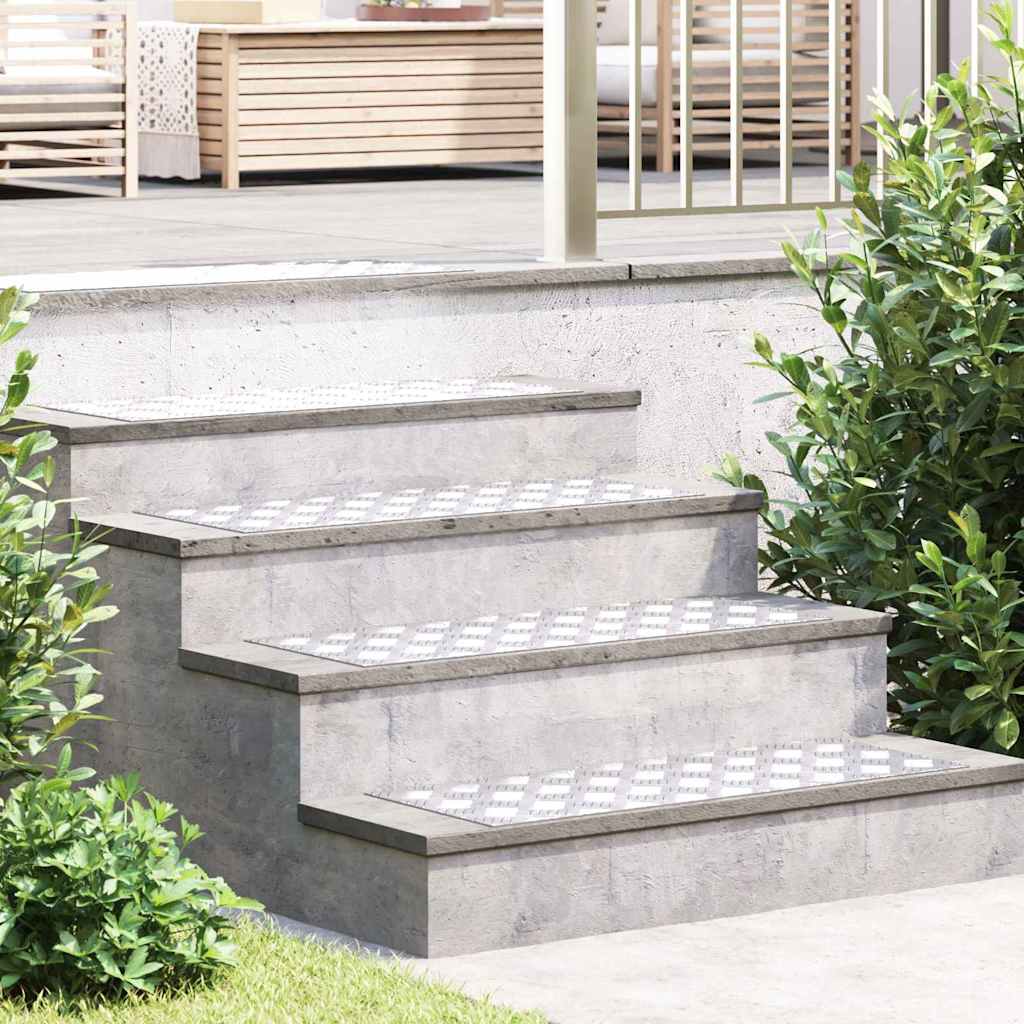 Square Stair Tread 2 pcs Silver 20 x 20 cm Aluminum