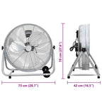Ventilador de tambor Plateado 73 x 42 x 70 cm Aluminio