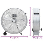 Ventilador de tambor Plateado 79 x 37 x 82 cm Aluminio