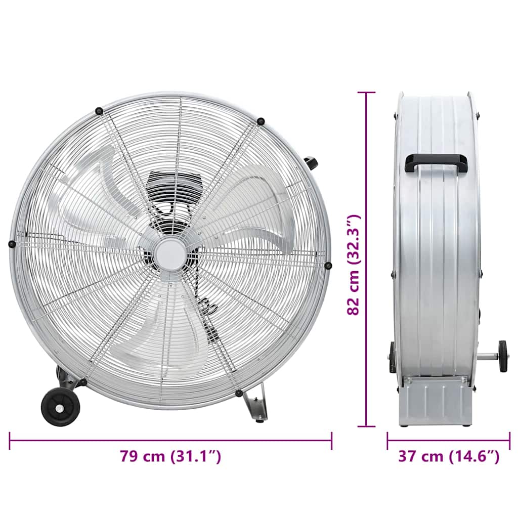 Ventilador de tambor Plateado 79 x 37 x 82 cm Aluminio
