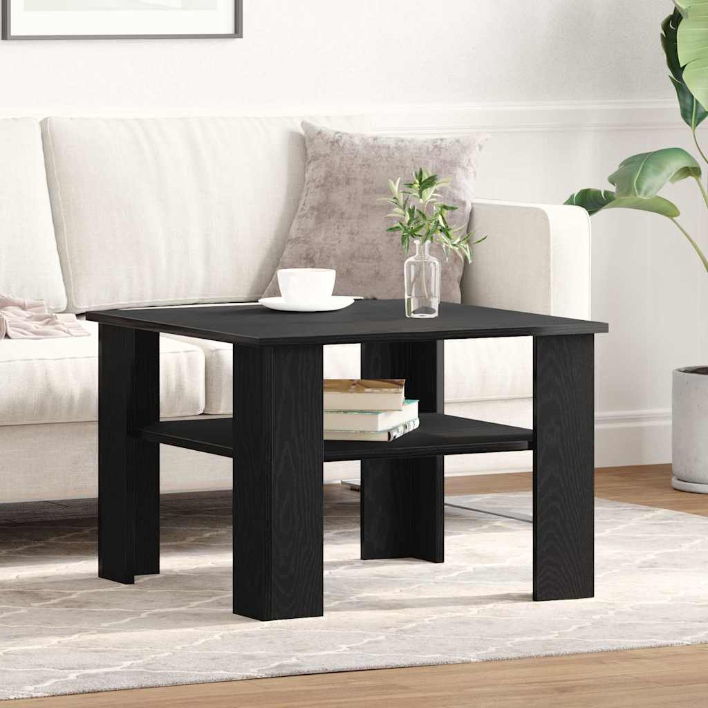 Mesa de Café Roble Negro 60 x 60 x 42 cm Madera de ingeniería