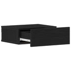Mesita de noche flotante roble negro 40x32x15 cm madera de ingeniería